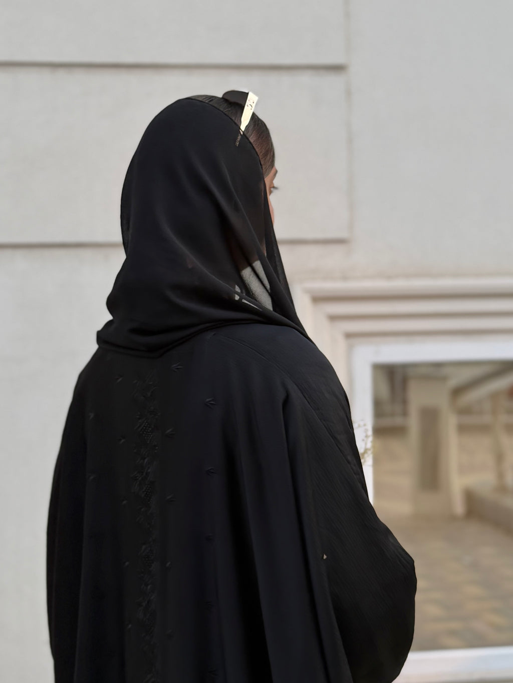 Black Embroidery Baggy Abaya