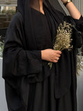 Black Embroided Baggy Abaya