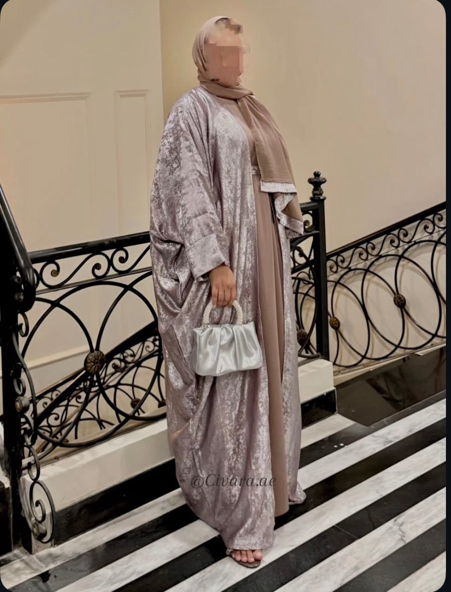 Mauve Shimmer Abaya