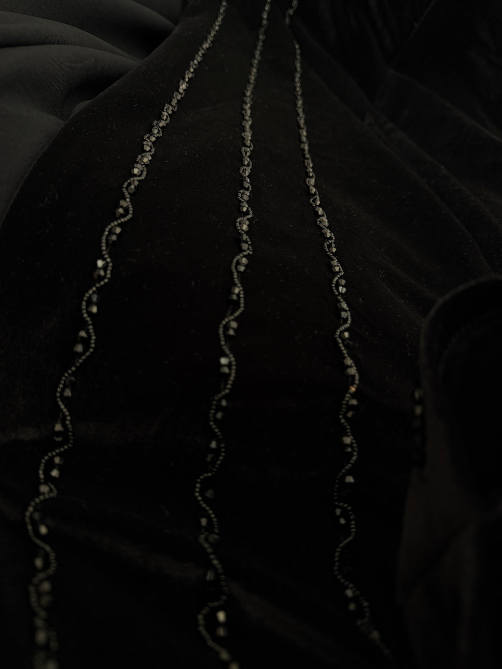 Embellished Black Velvet Abaya