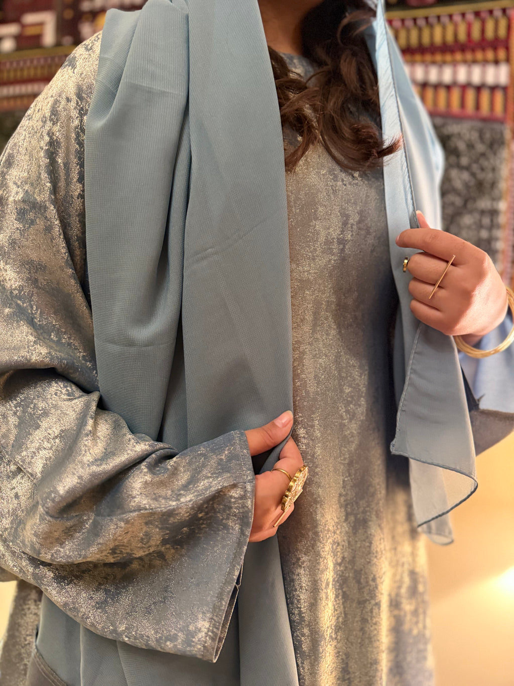 Sky Shimmer Abaya