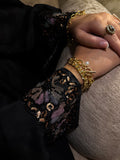 Floral Cuff Silk Abaya