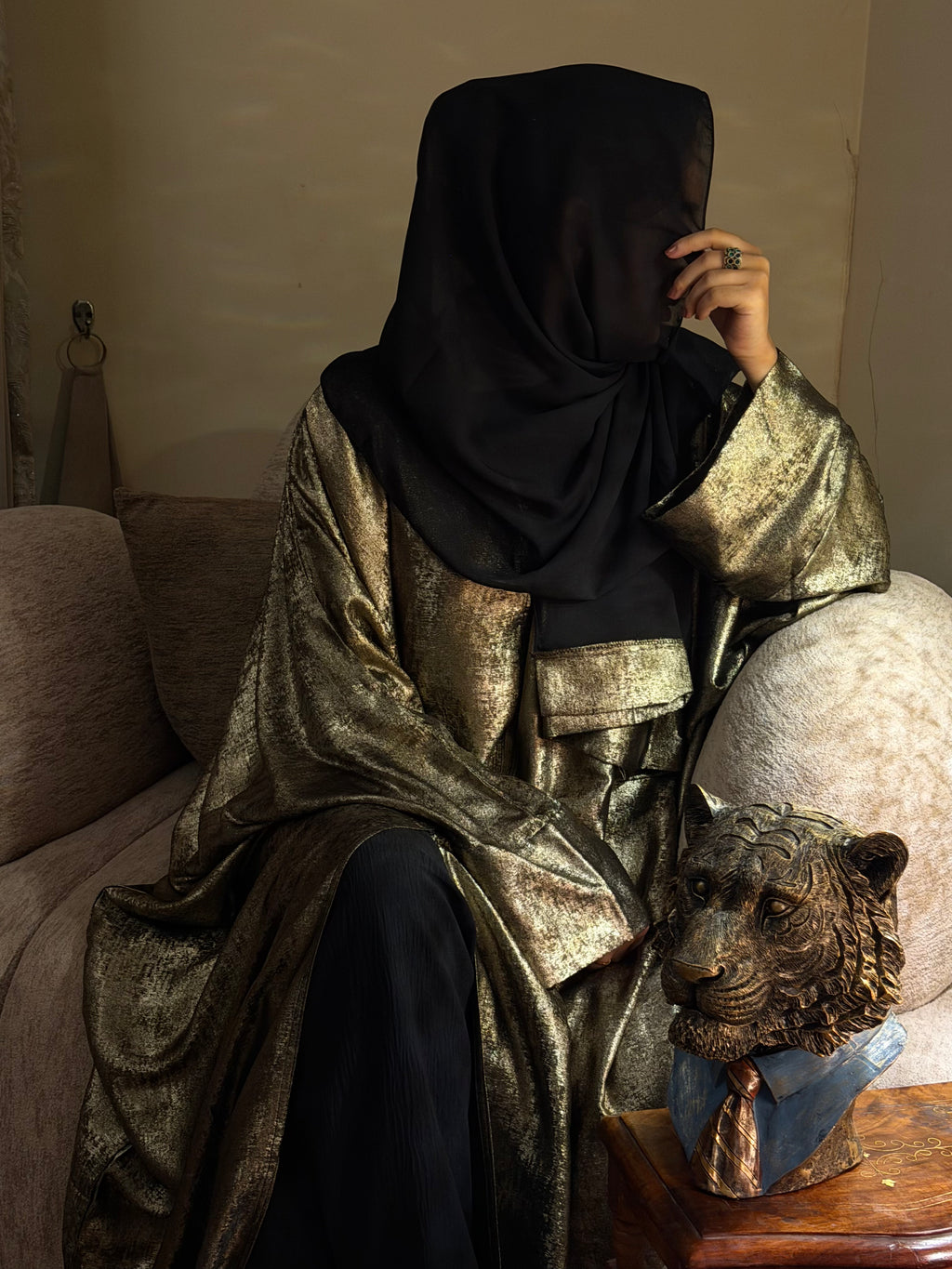 Metallic Copper Abaya