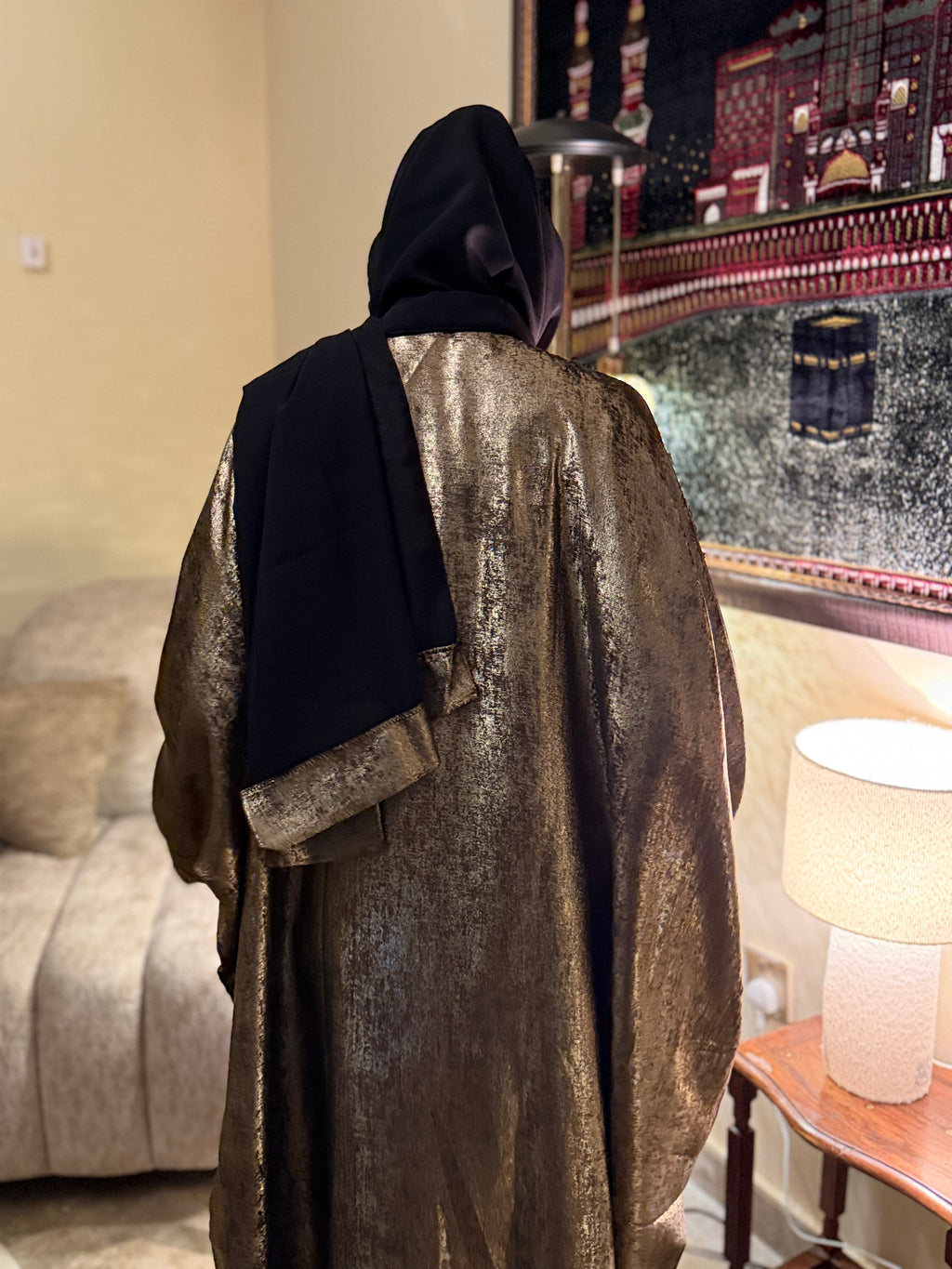 Metallic Copper Abaya