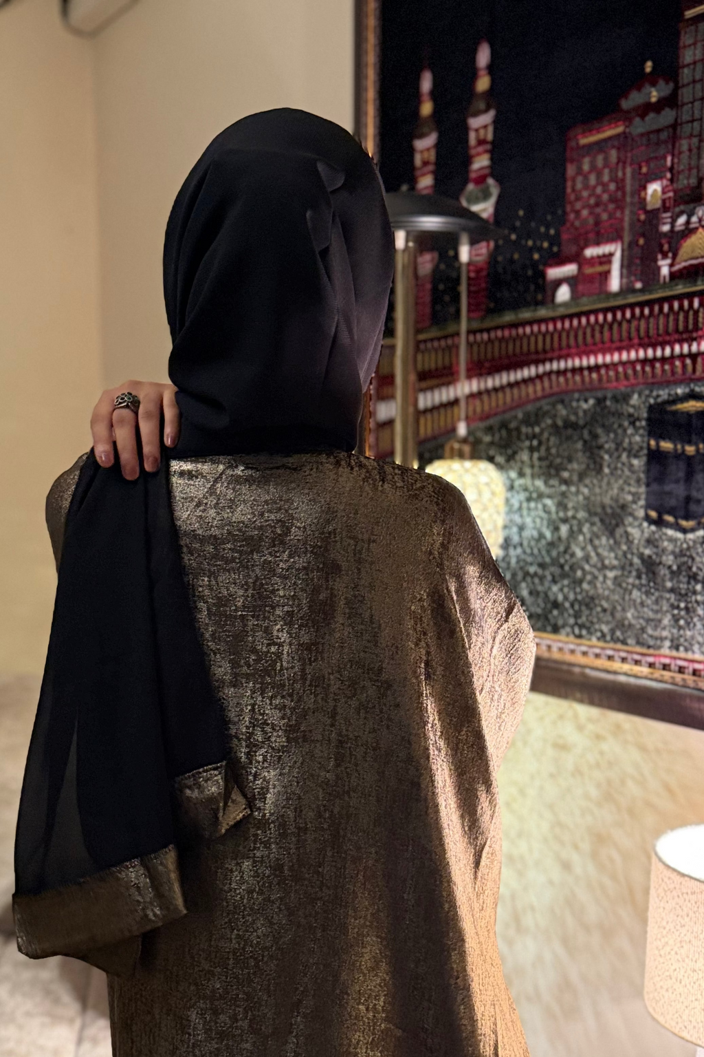 Metallic Copper Abaya