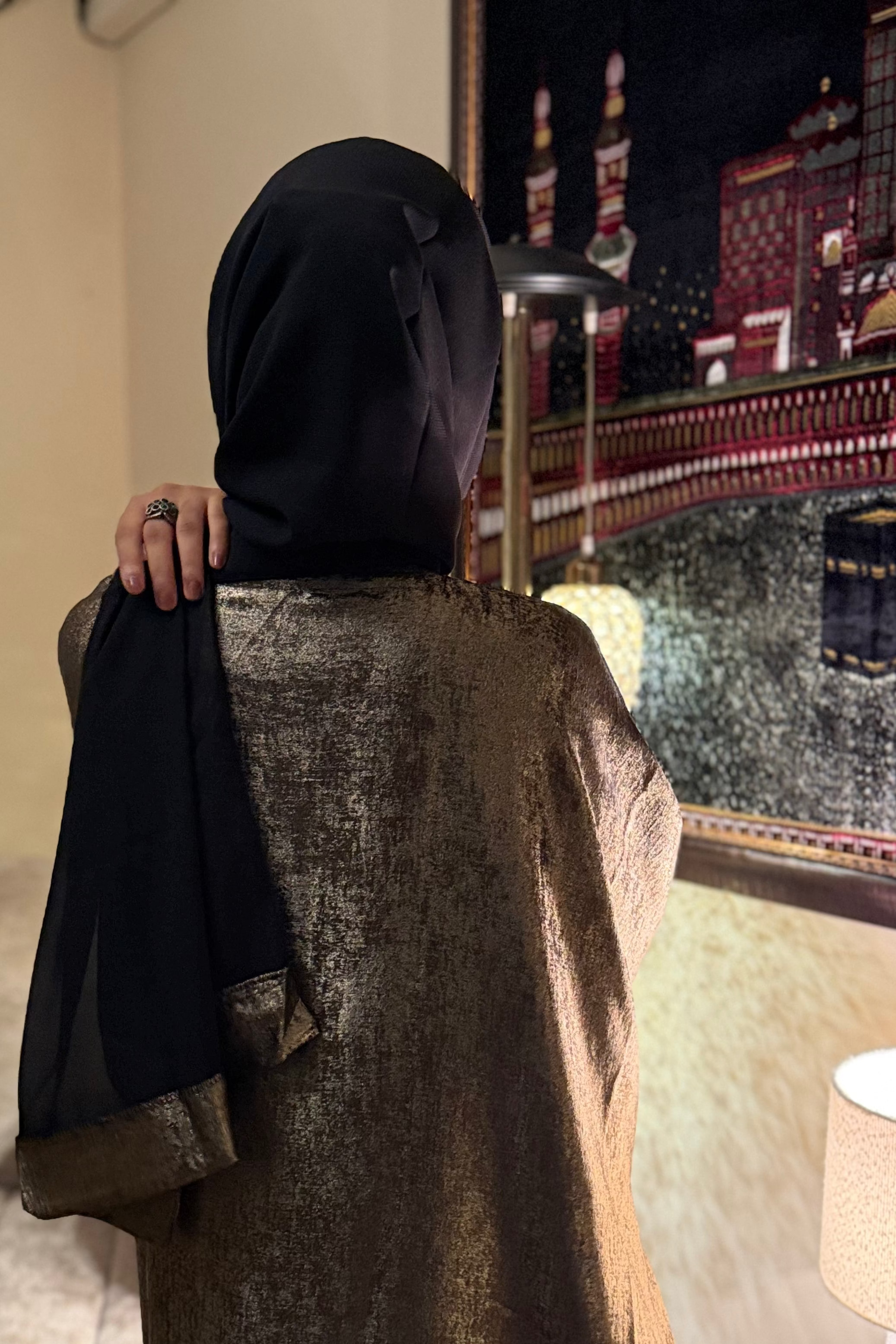 Metallic Copper Abaya