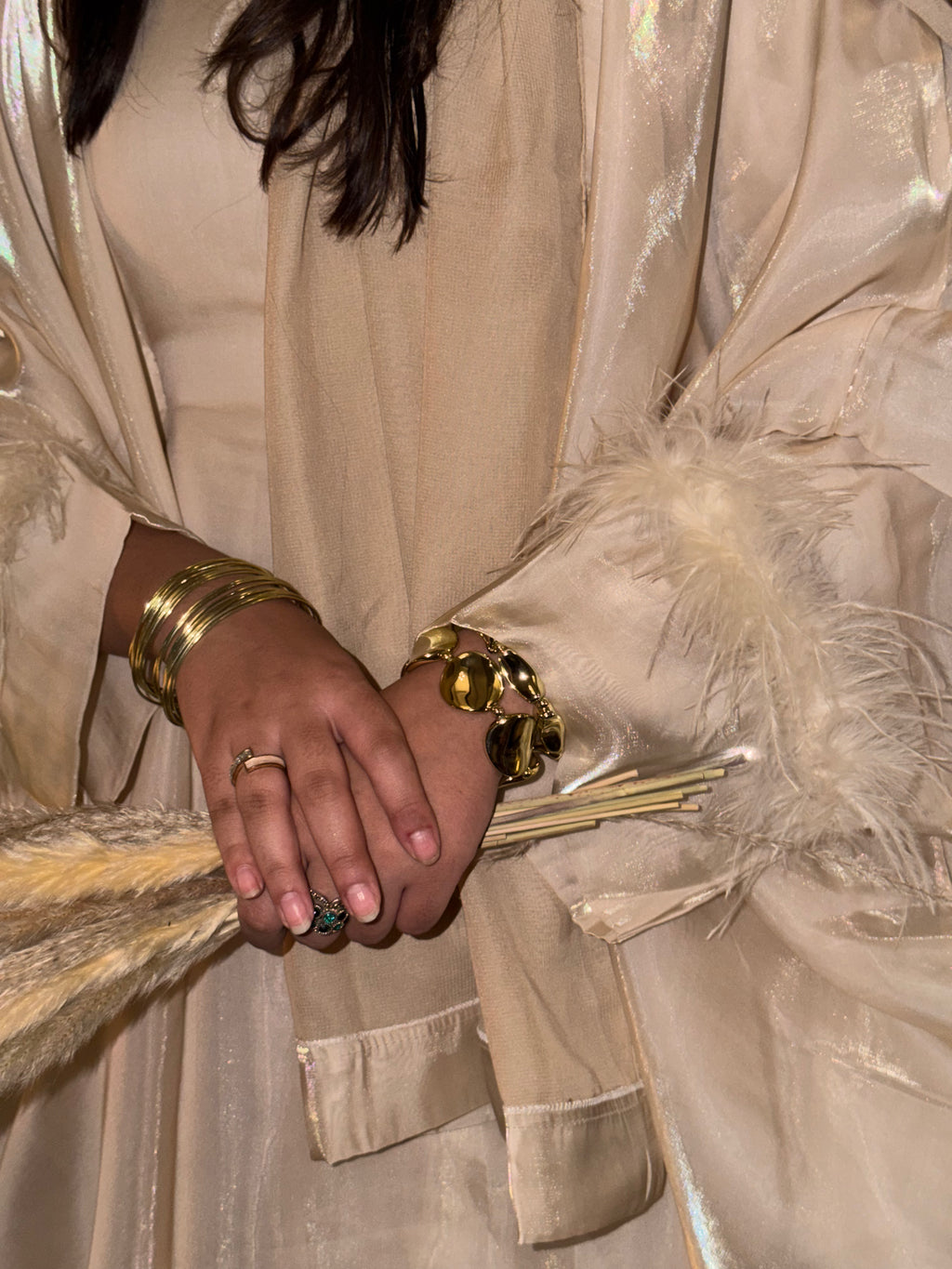 Golden Shimmer Abaya