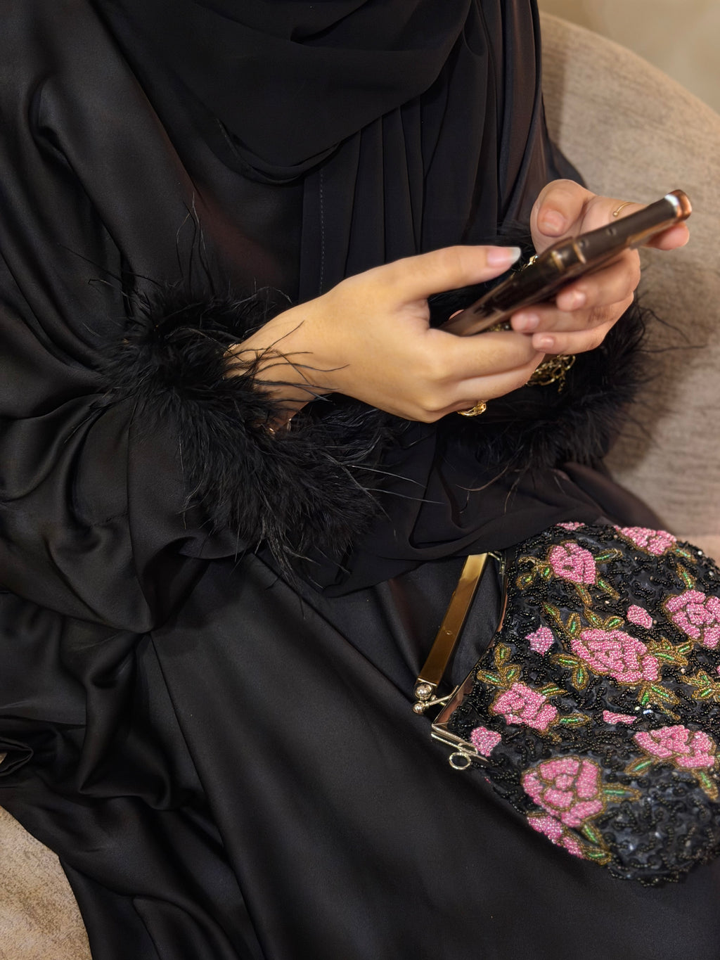 Black Silk Abaya