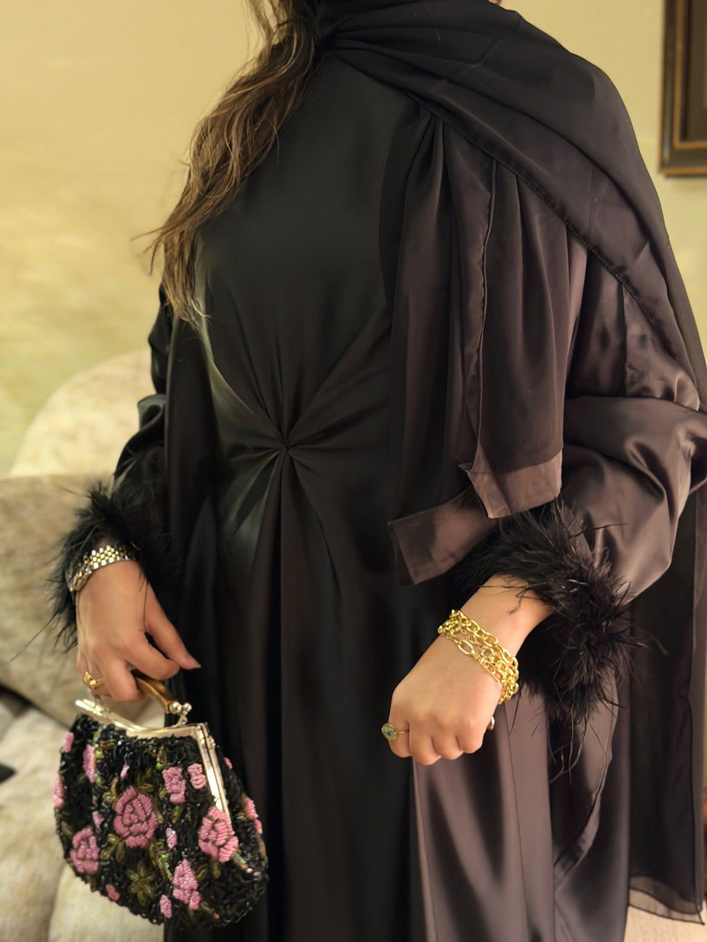 Black Silk Abaya