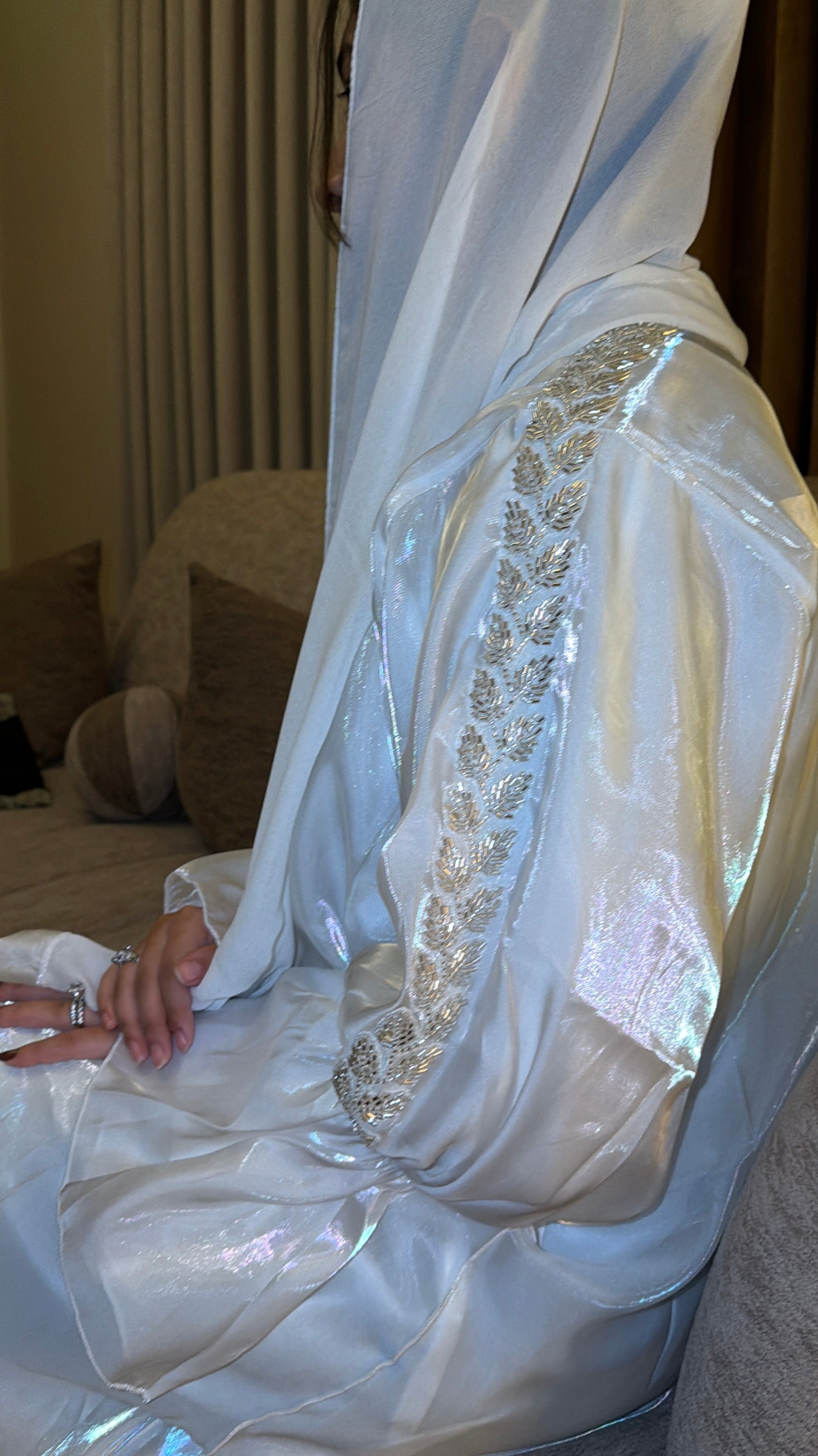 White organza abaya